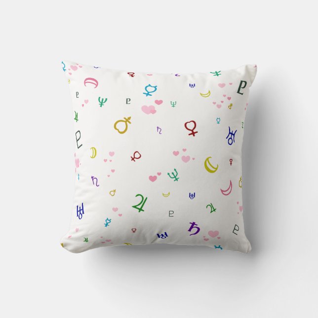 Lovely Planets Throw Pillow (Front)