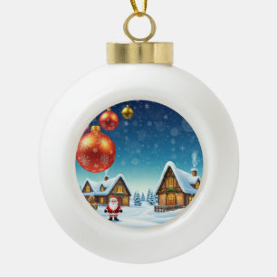  Lovely Playful Christmas Design  Ceramic Ball Christmas Ornament