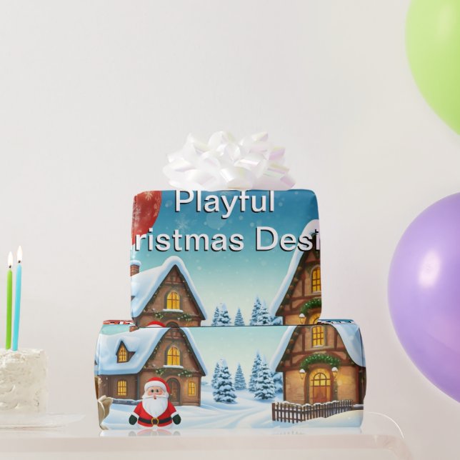Lovely Playful Christmas Design Wrapping Paper (Party Gifts)