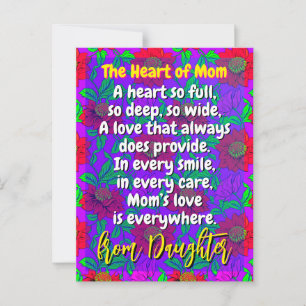 Lovely Poem for My Mom   Custom Floral Postcard
