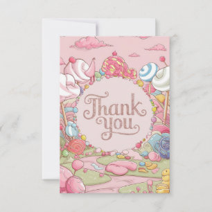 Lovely Pretty Candyland thank you card