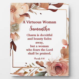 Lovely Proverbs 31 Woman Personalized Christian Plaque