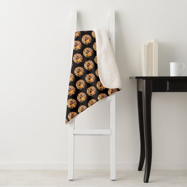 Lovely Pumpkin Halloween Sherpa Blanket (In Situ)