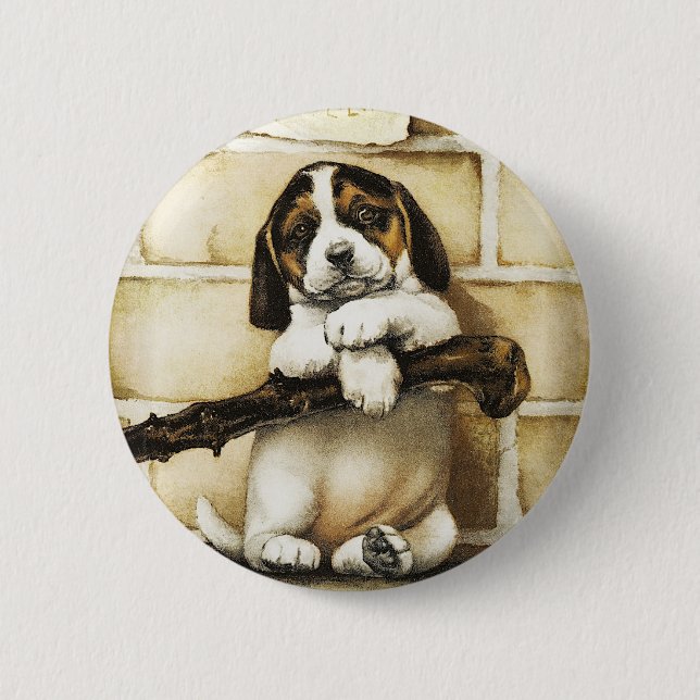Lovely Puppy  2 Inch Round Button (Front)