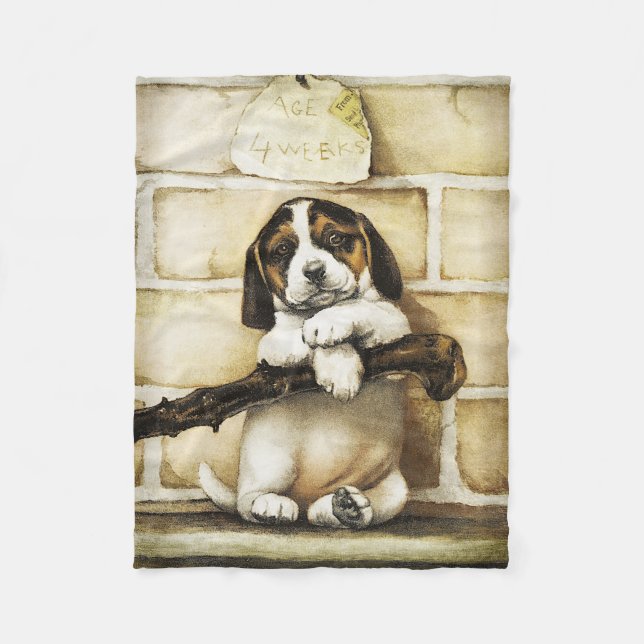 Lovely Puppy  Fleece Blanket (Front)