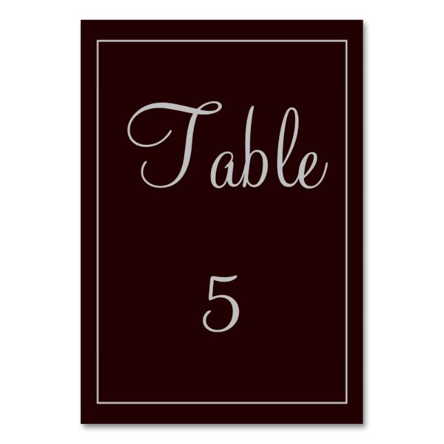 Lovely Purple and Grey Wedding Table Number (Front)
