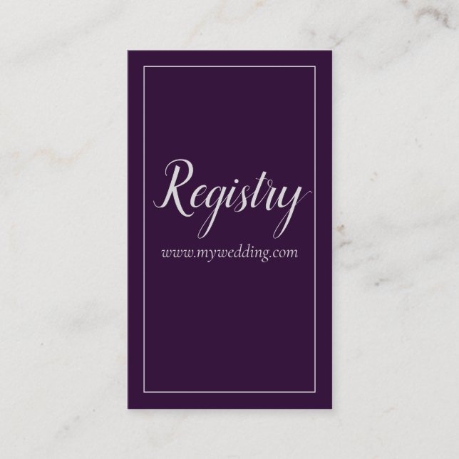 Lovely Purple and Silver Wedding Enclosure Card (Front)