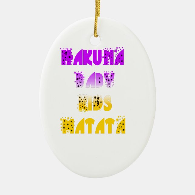 Lovely Purple and Yellow Hakuna Matata Baby Kids G Ceramic Ornament (Front)