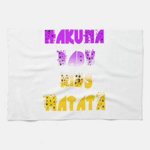 Lovely Purple and Yellow Hakuna Matata Baby Kids G Kitchen Towel