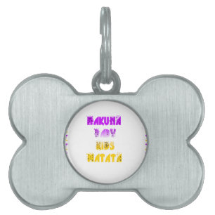 Lovely Purple and Yellow Hakuna Matata Baby Kids G Pet Name Tag