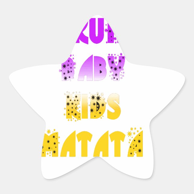 Lovely Purple and Yellow Hakuna Matata Baby Kids G Star Sticker (Front)