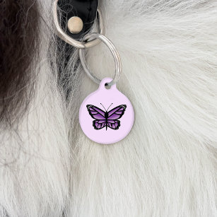 Lovely Purple Butterfly Pet Tag