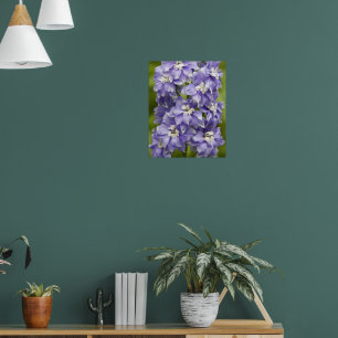 Lovely Purple Delphinium Floral Photographic Poster