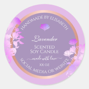 Lovely Purple Floral Product Packaging Labels Chic