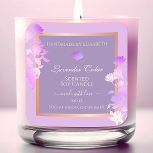 Lovely Purple Floral Product Packaging Labels Chic
