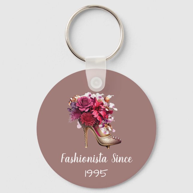 Lovely Purple High Heel Fashionista  Keychain (Front)