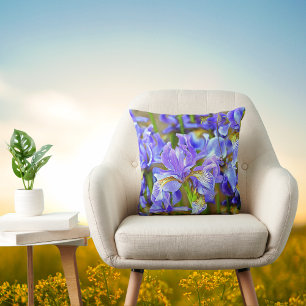 Lovely Purple Irises in May Throw Pillow