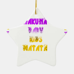 Lovely Purple & Yellow Hakuna Matata Baby Kids Gra Ceramic Ornament