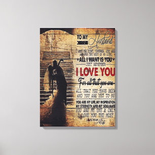 Lovely Quotes To My Husband Husband Present Canvas Print