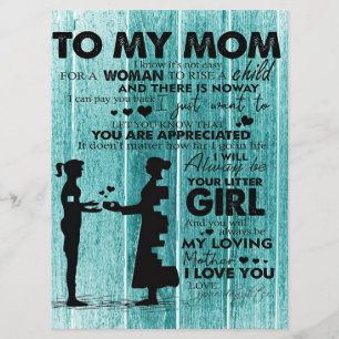 Lovely Quotes To My Mom   Gift For Mother Menu