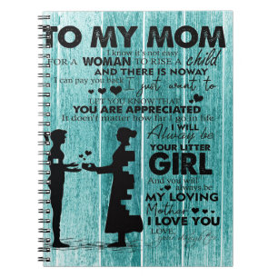 Lovely Quotes To My Mom   Gift For Mother Notebook