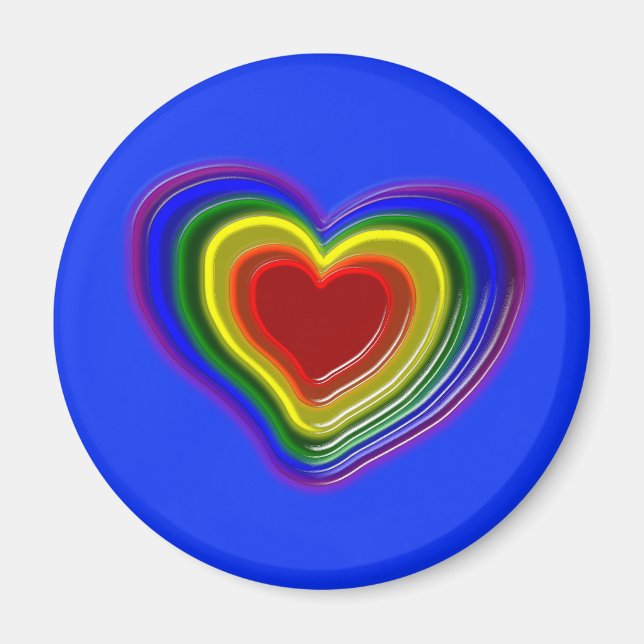 lovely rainbow heart magnet (Front)