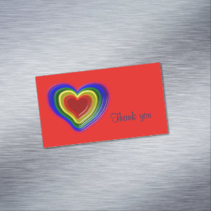 lovely rainbow heart 	Magnetic business card
