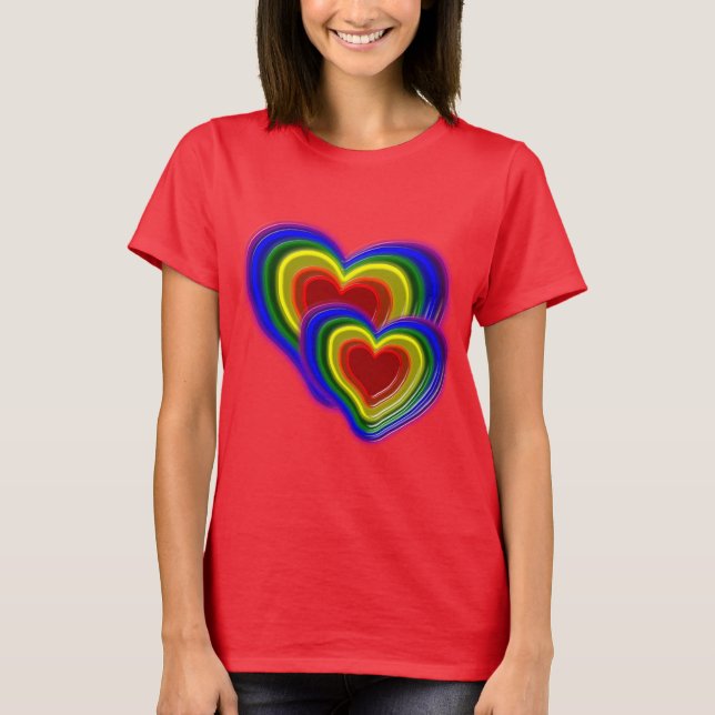 lovely rainbow heart T-Shirt (Front)