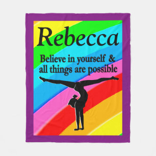 LOVELY RAINBOW PERSONALIZED GYMNASTICS BLANKET
