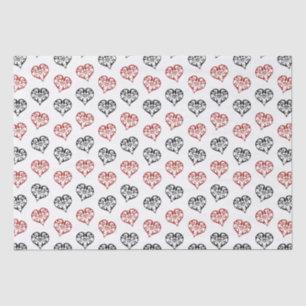 Lovely Red and Black small Blazing Heart pattern Tissue Paper