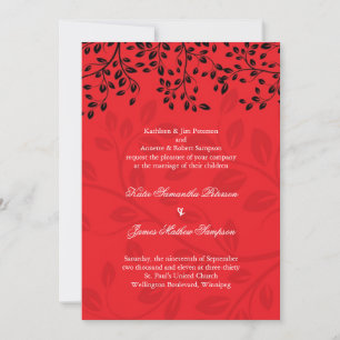 Lovely Red and Black Wedding Invitations