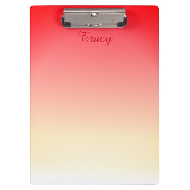 Lovely Red and white Personalize Clipboard (Front)