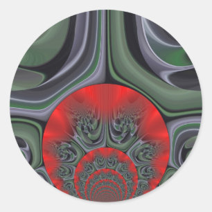 Lovely Red Aurora Art Print Classic Round Sticker