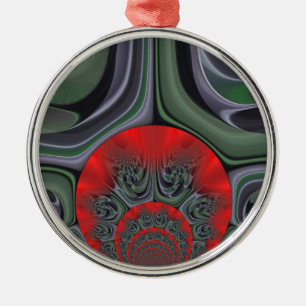 Lovely Red Aurora Art Print Metal Ornament
