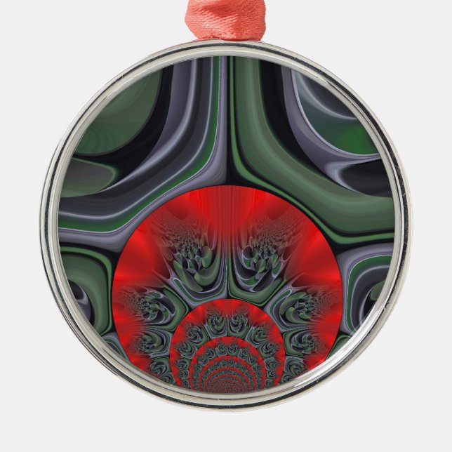 Lovely Red Aurora Art Print Metal Ornament (Front)