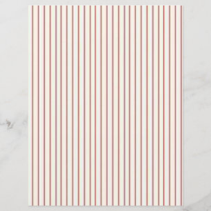 Lovely Red Cream Stripe Scrapbook Paper