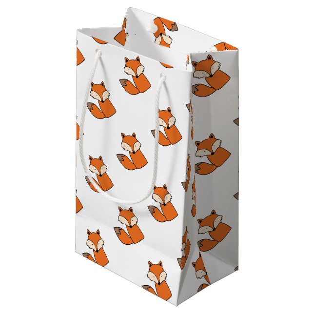 Lovely red fox small gift bag (Front Angled)