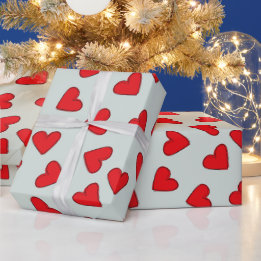 Lovely Red Hearts Pattern Wrapping Paper