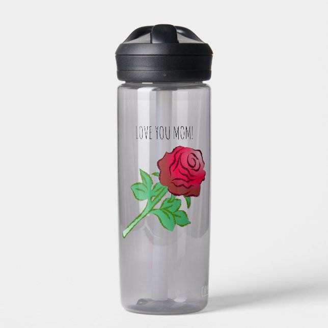 Lovely Red Rose Water Bottle (Front)