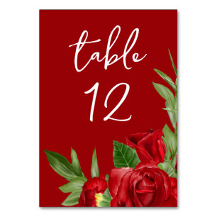 Lovely Red Table Number