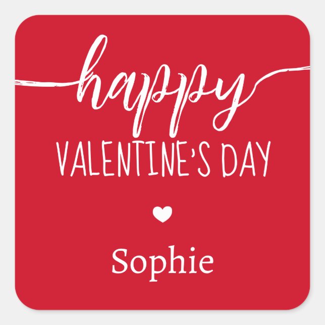Lovely Red Valentine Gift Stickers (Front)