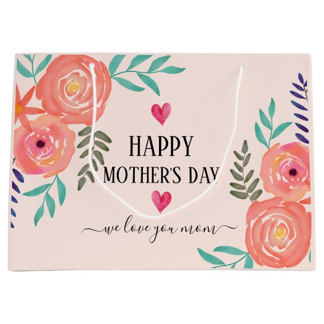 Lovely romantic Personalized Mother's Day Gift Bag (Front)