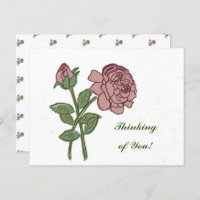 Lovely Rose Floral Pattern Thinking of You! 