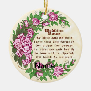 Lovely Roses custom Wedding Vows Ornament