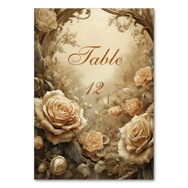 Lovely Rose's Table Number (Front)