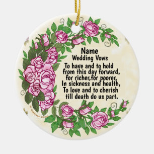 Lovely Roses Wedding Vows ornaments