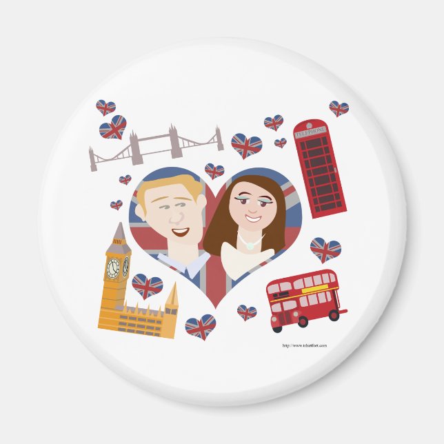 Lovely Royal Wedding Couple Magnet (Front)