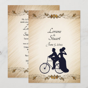 Lovely Rustic Bicycle Wedding Theme  Invitation