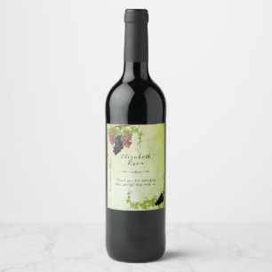 Lovely Rustic Vineyard, Watercolor, Custom Wine Label