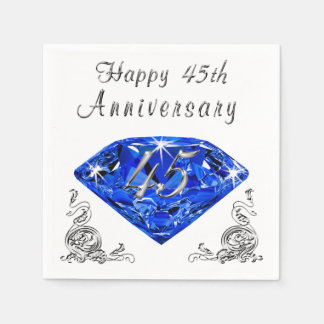 Lovely Sapphire 45th Wedding Anniversary Napkins Disposable Napkins